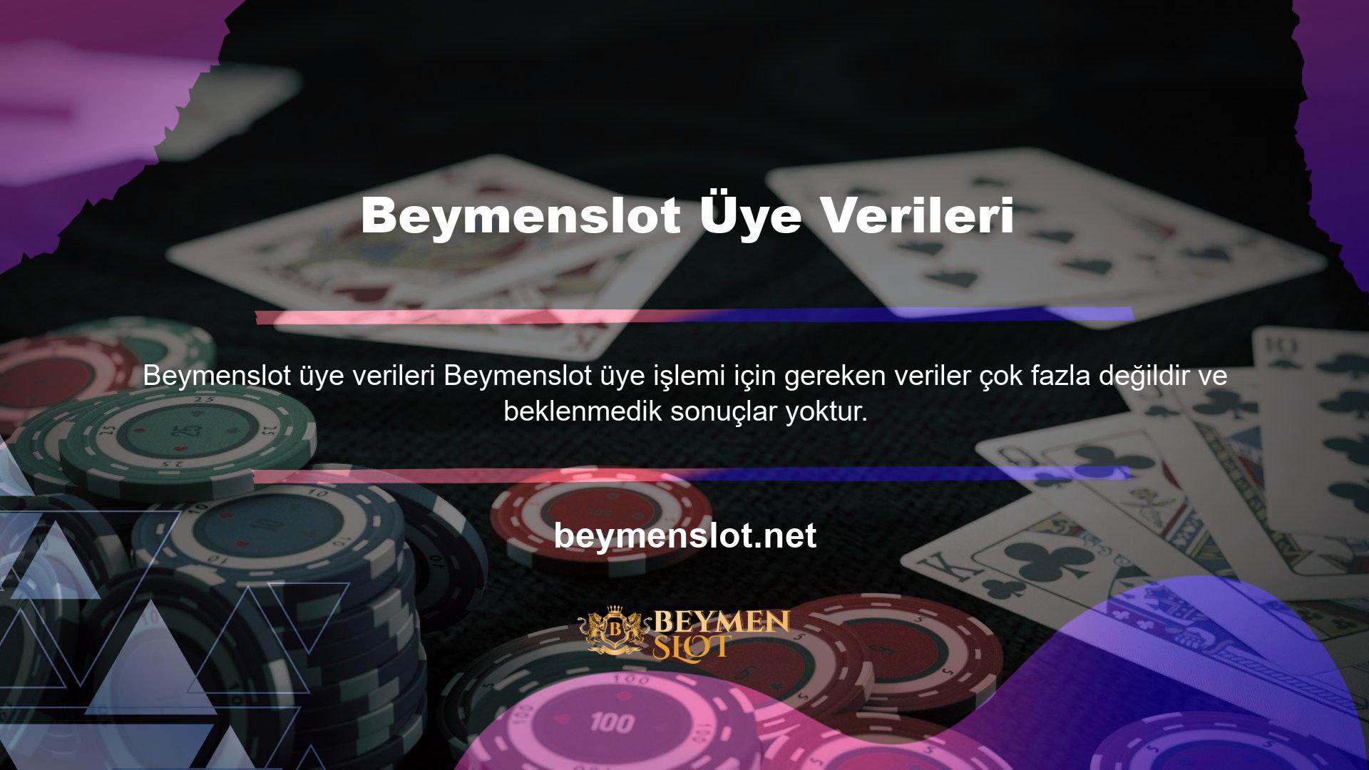 Beymenslot üyelerinin işlemlerinde vermeleri gereken veriler Beymenslot ile ilgili verilerdir
